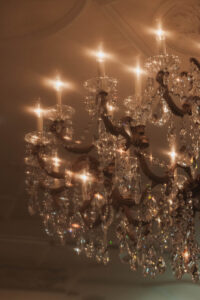 Daniela and Angelo Wedding Grand Bohemian Asheville Close-up of chandeliers. Wedding Planned by Terran Ward at The Grand Bohemian Asheville